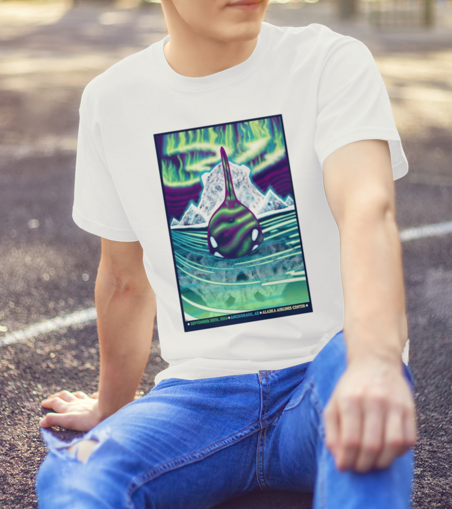 311 Alaska Airlines Center Tour September 20 2024 Anchorage AK Northern Lights Orca Iceberg T-Shirt