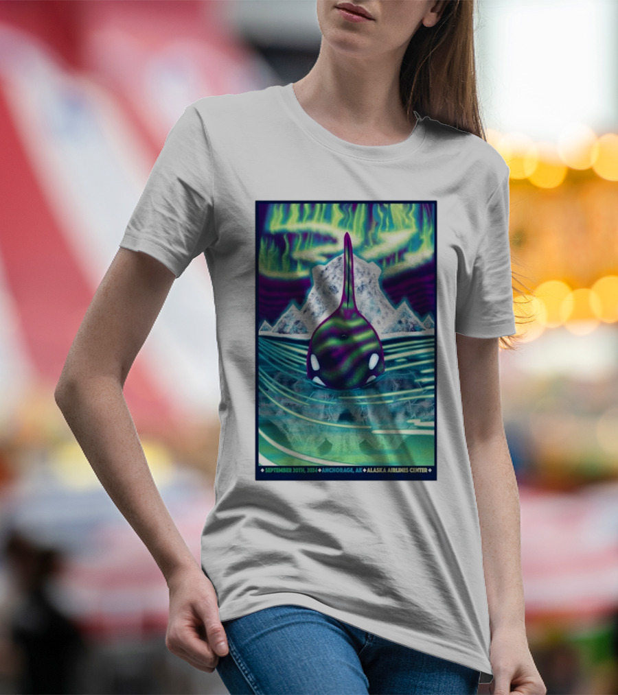 311 Alaska Airlines Center Tour September 20 2024 Anchorage AK Northern Lights Orca Iceberg T-Shirt