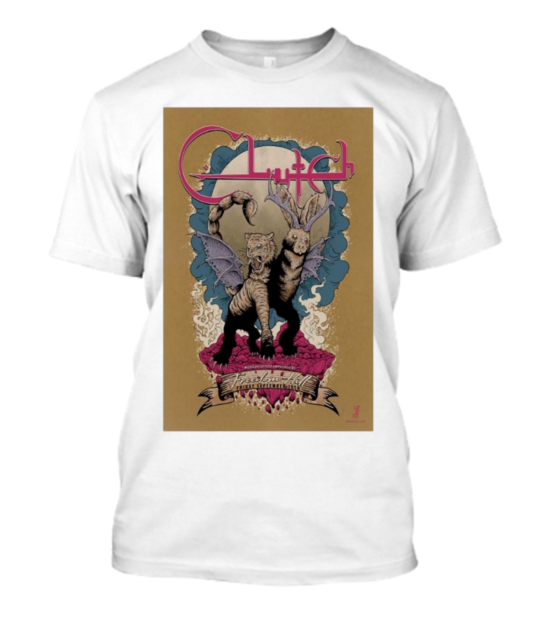 Clutch Sterling Heights MI Tour Sept 20 2024 Fantastical Creatures T-Shirt