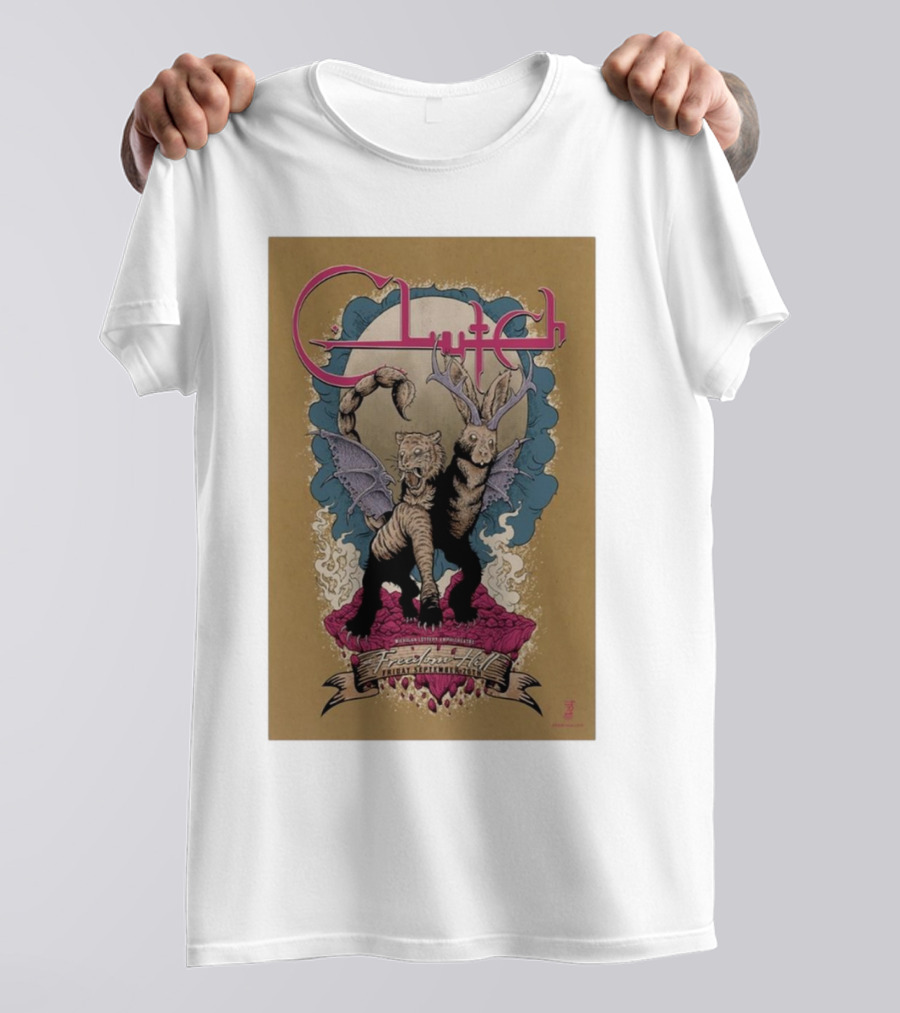 Clutch Sterling Heights MI Tour Sept 20 2024 Fantastical Creatures T-Shirt