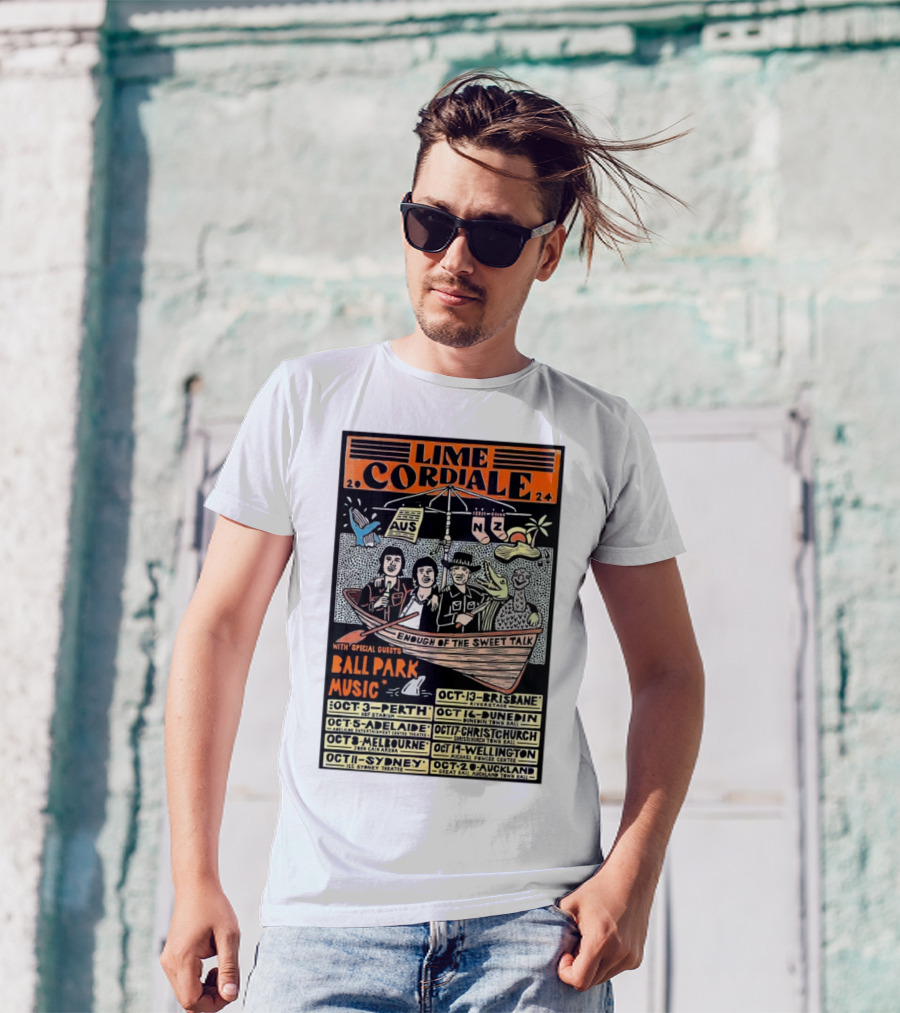 Lime Cordiale Enough Of The Sweet Talk Tour With Ball Park Music Australia New Zealand T-Shirt