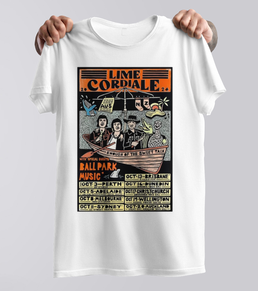Lime Cordiale Enough Of The Sweet Talk Tour With Ball Park Music Australia New Zealand T-Shirt