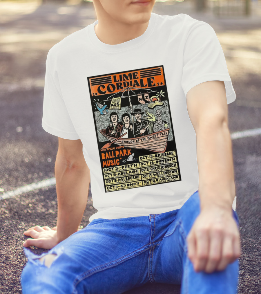 Lime Cordiale Enough Of The Sweet Talk Tour With Ball Park Music Australia New Zealand T-Shirt