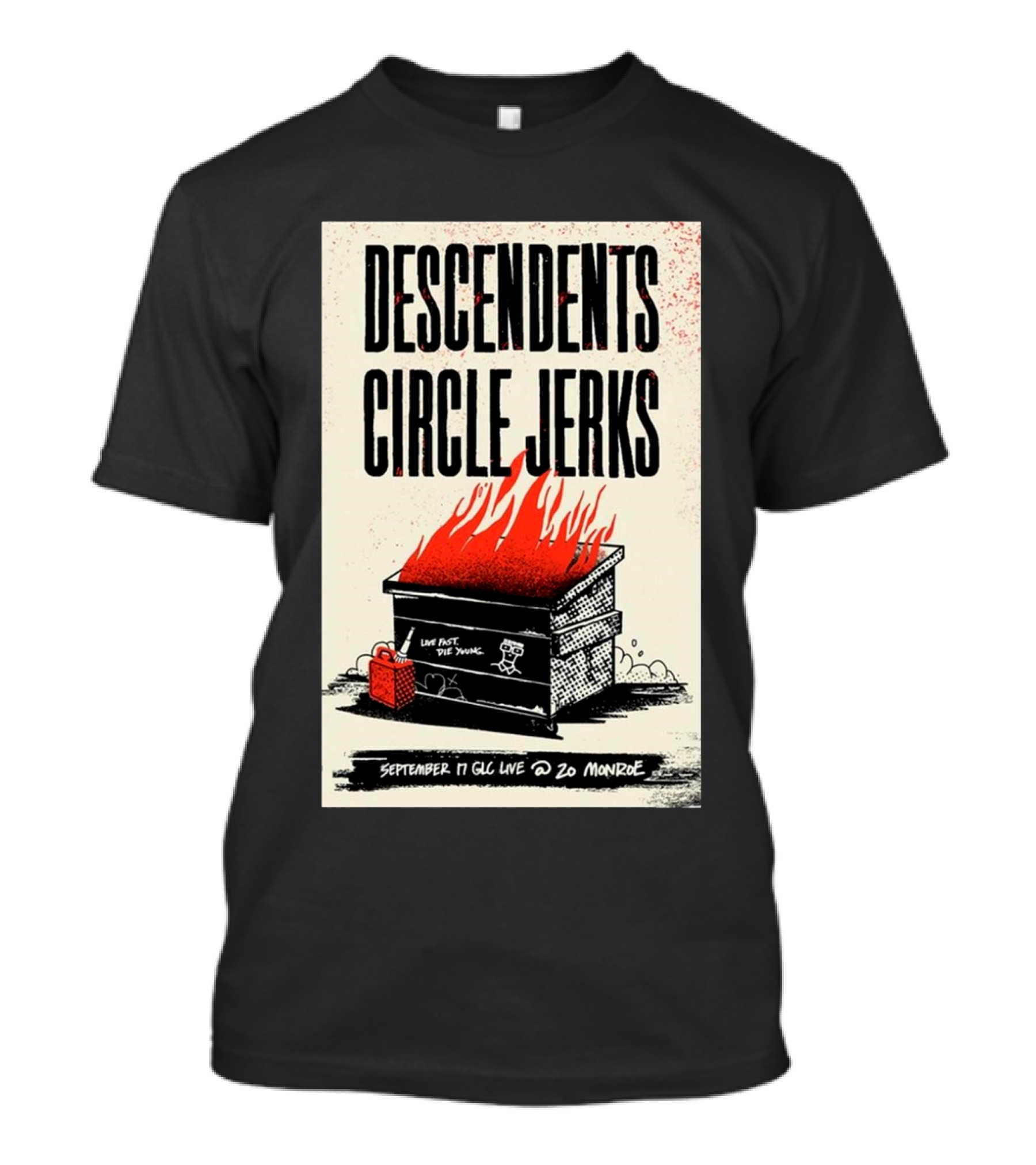 Descendents Circle Jerks Live Fast Die Young Grand Rapids September 17 2024 GLC Live At 20 Monroe Concert T-Shirt