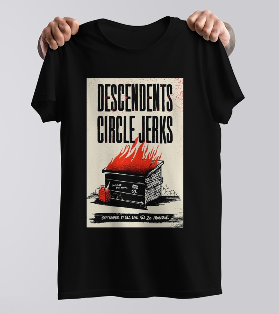 Descendents Circle Jerks Live Fast Die Young Grand Rapids September 17 2024 GLC Live At 20 Monroe Concert T-Shirt