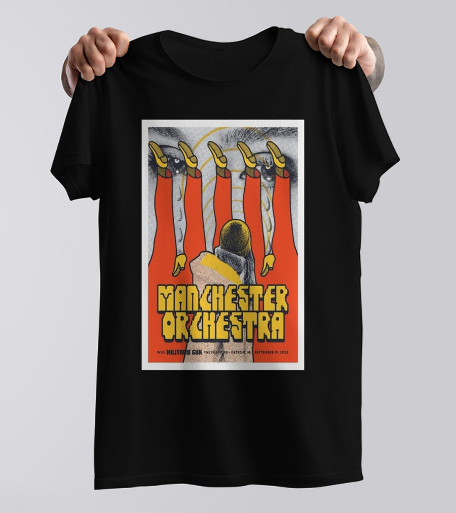Manchester Orchestra Detroit Tour September 19 2024 Featuring Militarie Gun T-Shirt