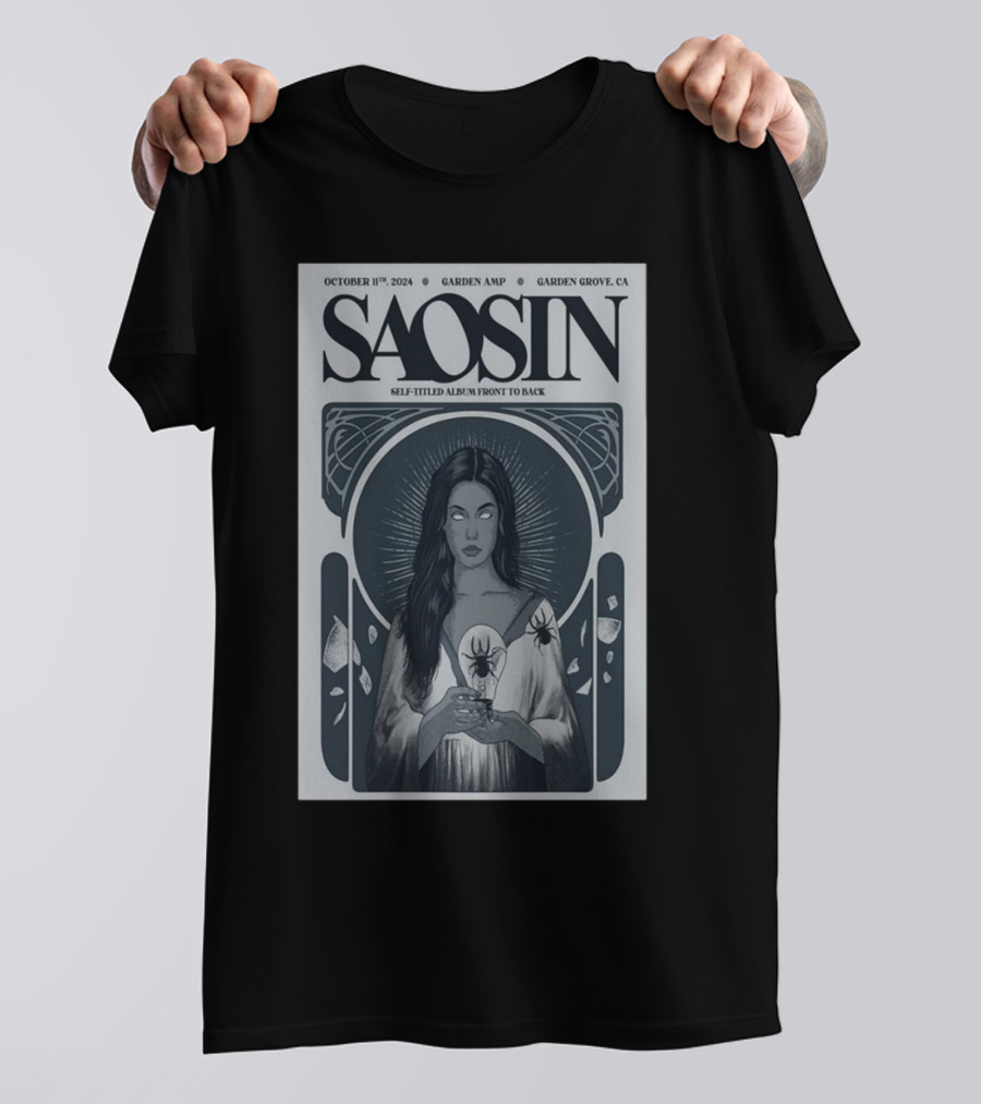 October 11th 2024 Garden Amp Garden Grove Ca Saosin Self-Titled Album Front To Back Concert T-Shirt