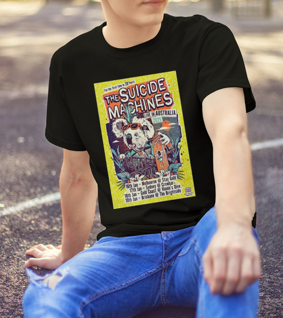 The Suicide Machines Live In Australia 2025 Tour Dates January Melbourne Sydney Gold Coast Brisbane T-Shirt