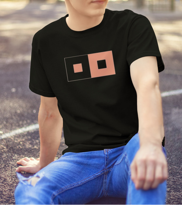 Sable Inverse Squares Minimalist Geometric T-Shirt