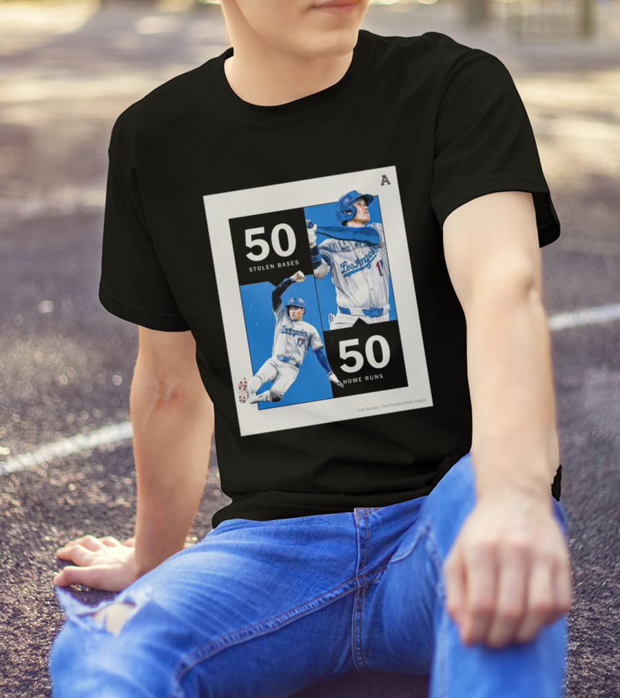 Shohei Ohtani Achieves 50 Stolen Bases And 50 Home Runs Milestone T-Shirt