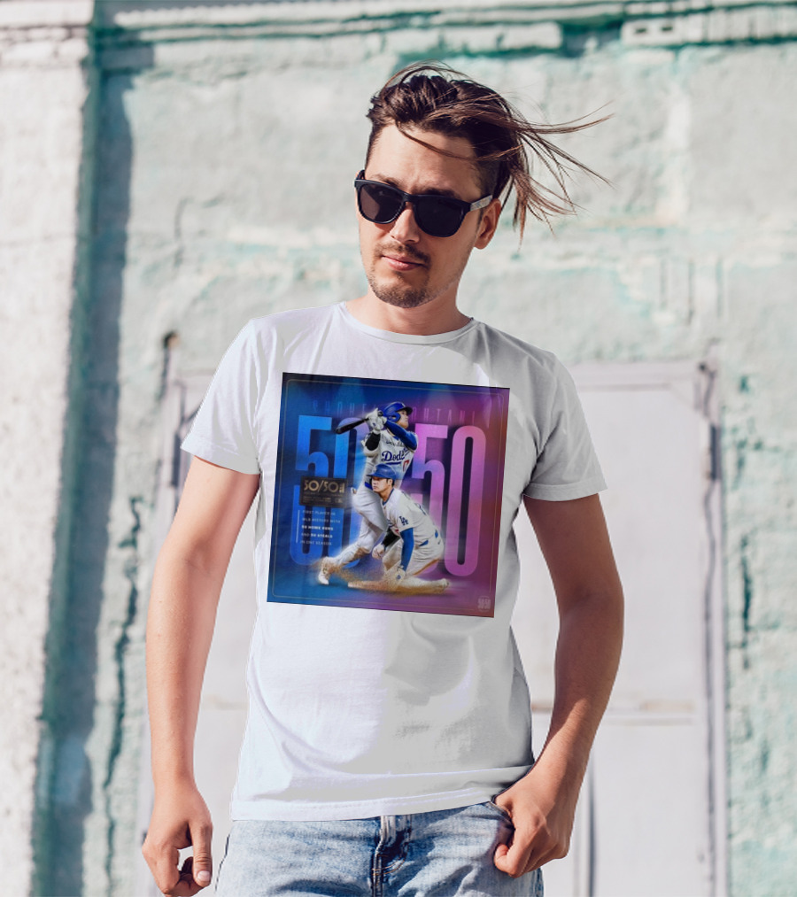 Shohei Ohtani 50/50 First Player MLB History 50 Home Runs And Steals Dodgers T-Shirt