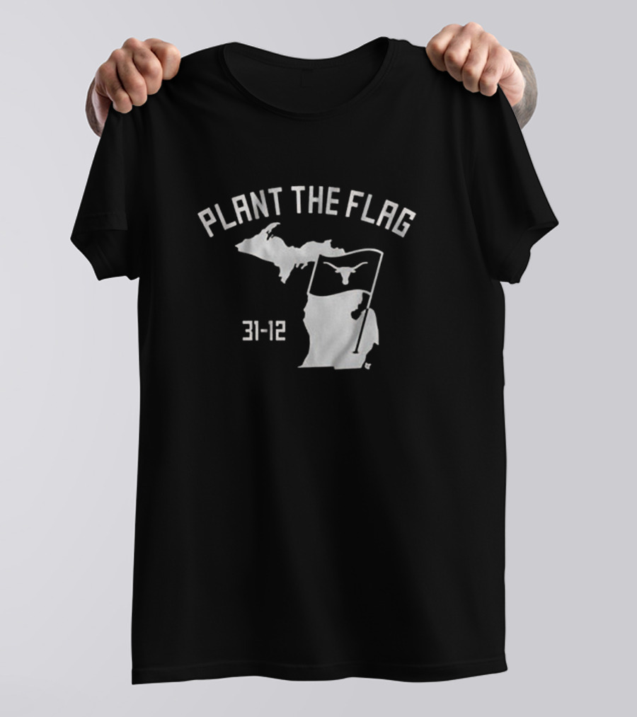 Plant The Flag 31-12 Texas Longhorns Outline T-Shirt
