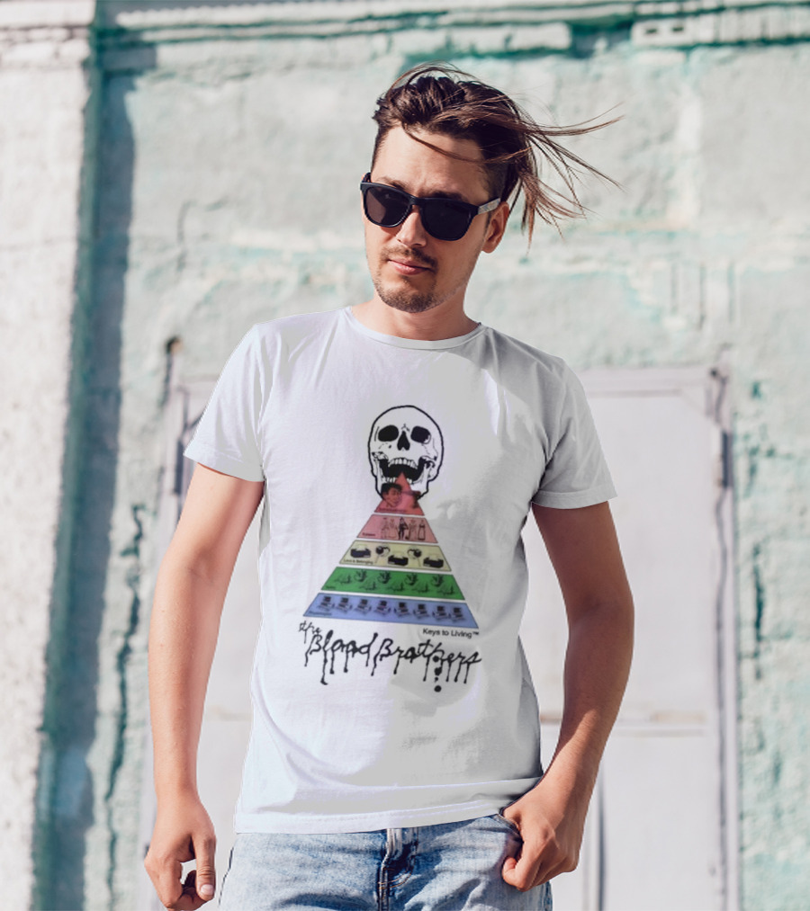 The Blood Brothers Keys To Living Pyramid Skull T-Shirt