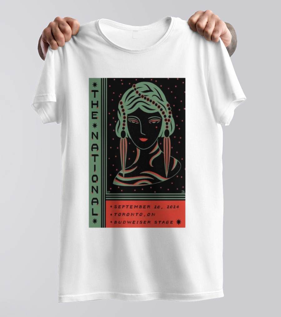 The National September 20 2024 Toronto Budweiser Stage Art Deco T-Shirt