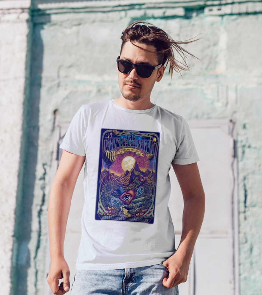 The String Cheese Incident Heartland Fall 2024 Surreal Mountain Moon Hot Air Balloons And Cosmic Eye T-Shirt