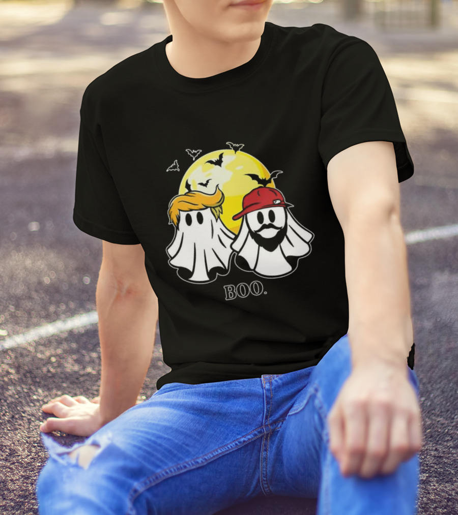 Trump Vance Halloween Ghost Boo Full Moon Bats T-Shirt