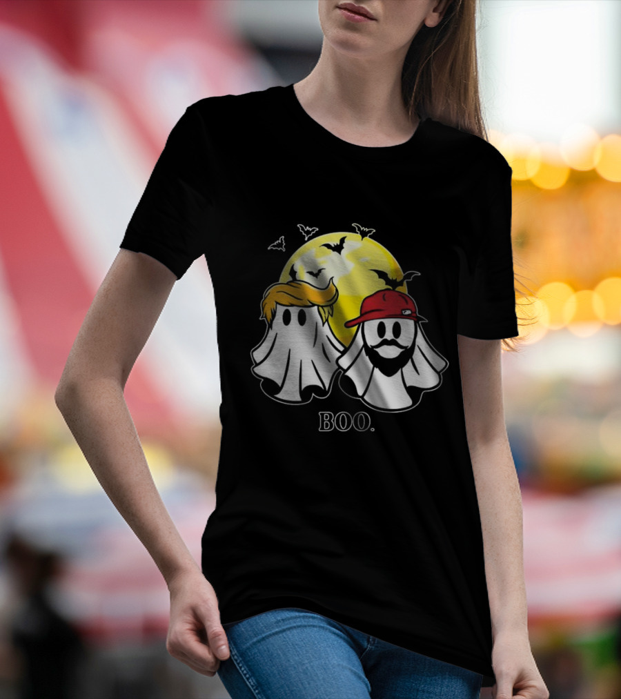 Trump Vance Halloween Ghost Boo Full Moon Bats T-Shirt