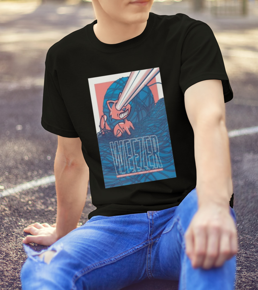 Weezer With Fox Character And Laser Eyes At Bon Secours Wellness Arena September 18, T-Shirt