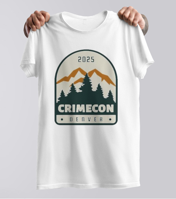 2025 Crimecon Denver Colorado Mountain Forest Badge T-Shirt