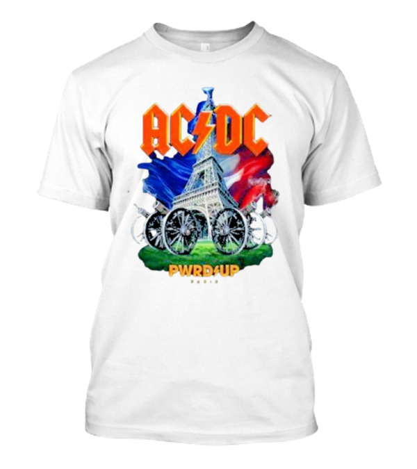 ACDC Paris France PWR UP Tour Europe 2024 August 13th We Salute You Hippodrome Paris Longchamp Eiffel Tower France Flag T-Shirt