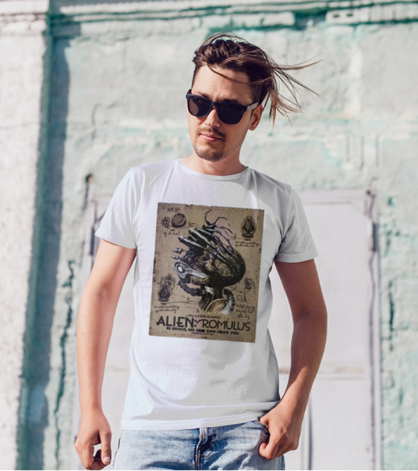 Alien Romulus Anatomy In Space No One Can Hear You Sketches T-Shirt