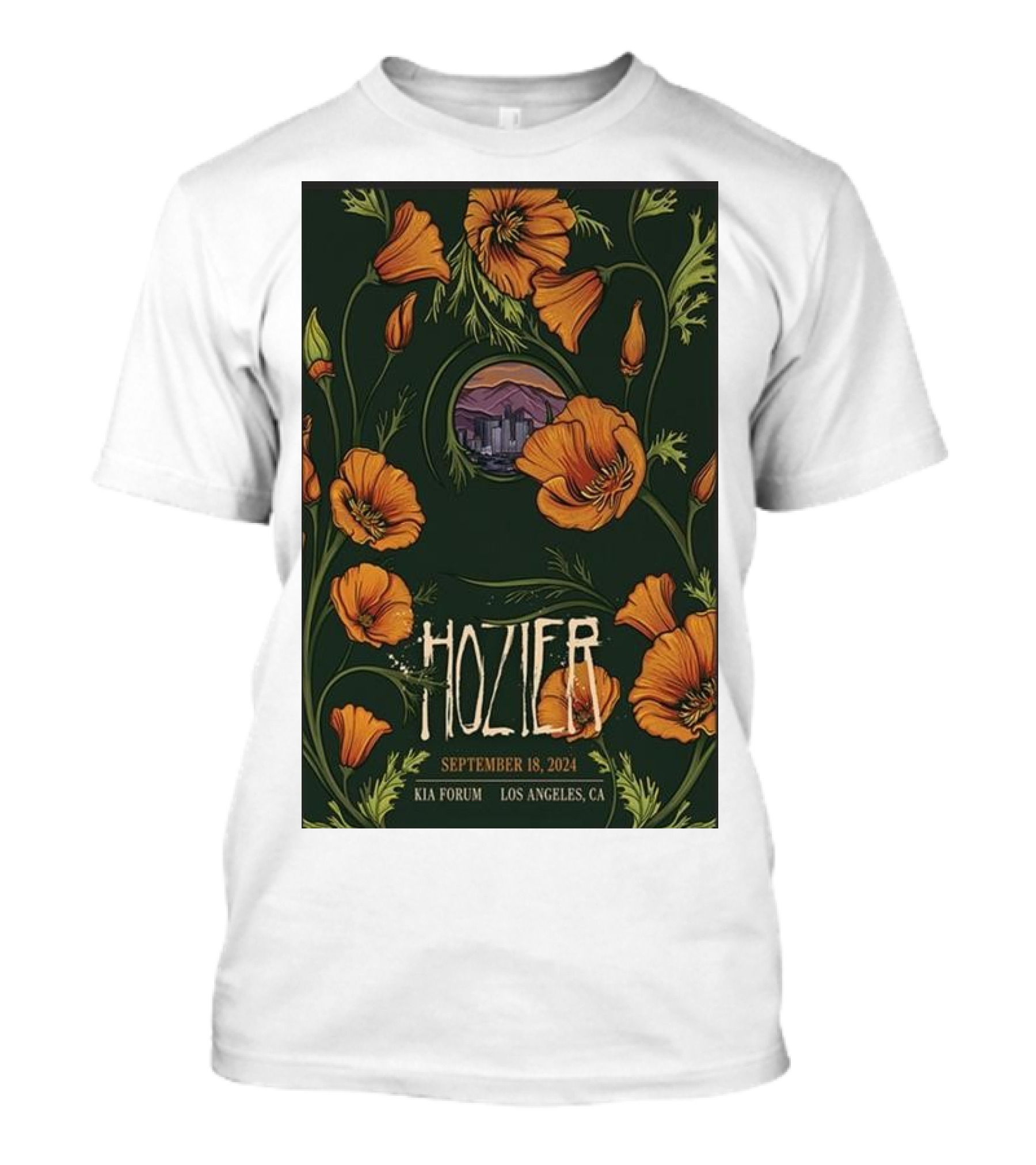 Hozier Kia Forum Los Angeles September 18 2024 Concert With Floral T-Shirt