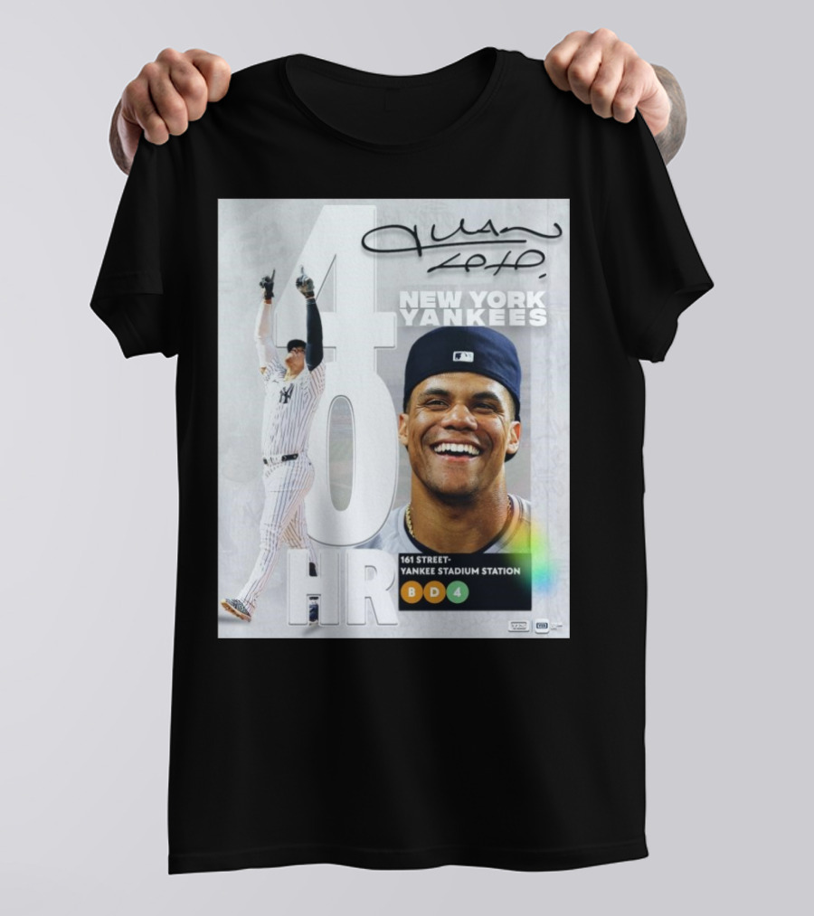 Juan Soto New York Yankees 40 HR 161st Street Yankee Stadium Station T-Shirt