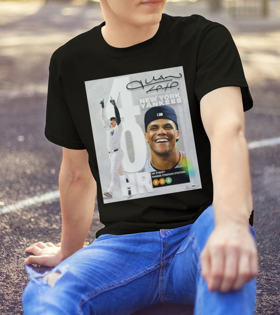 Juan Soto New York Yankees 40 HR 161st Street Yankee Stadium Station T-Shirt