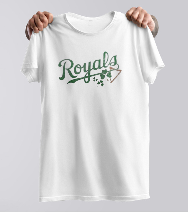 Kansas City Royals 2024 Irish Heritage Night Green Script With Shamrocks T-Shirt