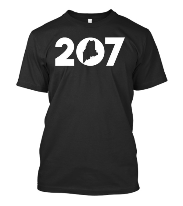 207 Maine Map Inside Area Code Pride T-Shirt