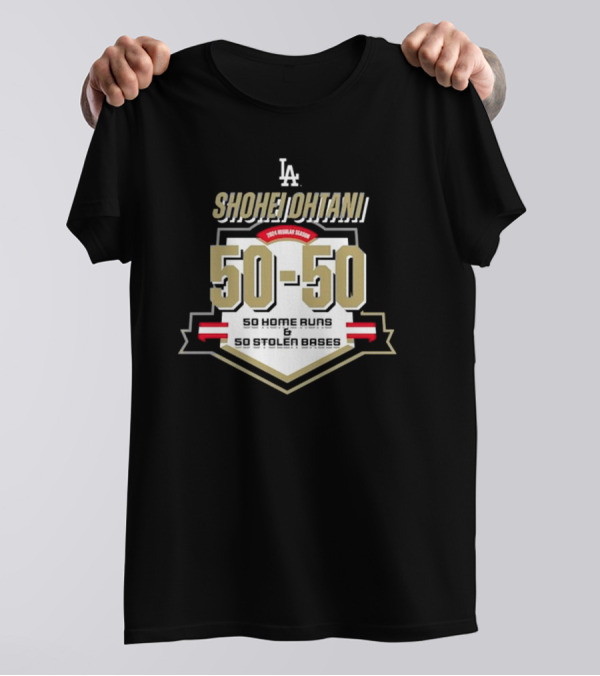 LA Shohei Ohtani 2024 Regular Season 50 Home Runs 50 Stolen Bases T-Shirt