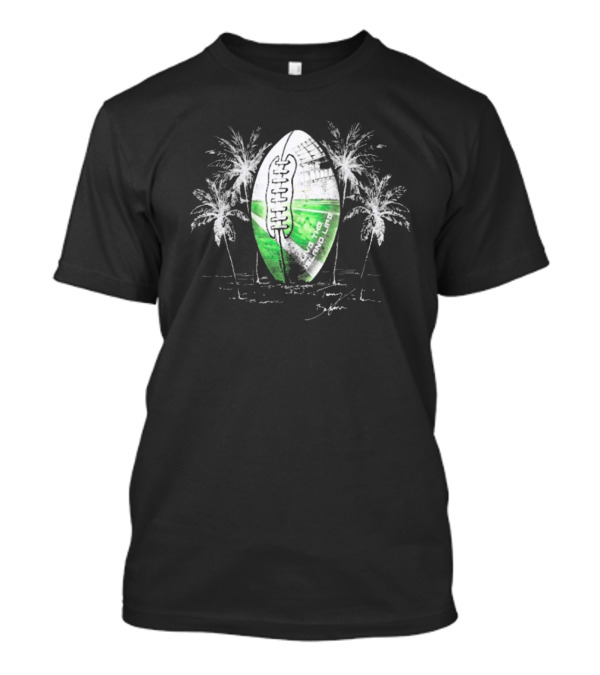 New England Patriots Tommy Bahama Luxe Relax Oasis Endzone Football And Palm Trees T-Shirt