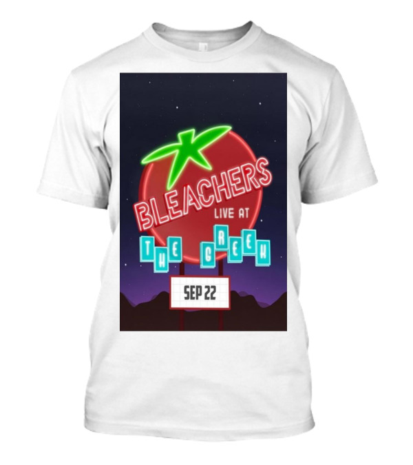 Bleachers Live At The Greek Sep 22 Tomato Neon Sign Night Sky T-Shirt