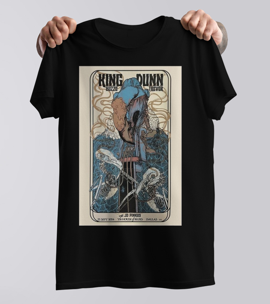 King Buzzo X Dunn Trevor JD Pinkus 22 September 2024 The House Of Blues Dallas TX T-Shirt