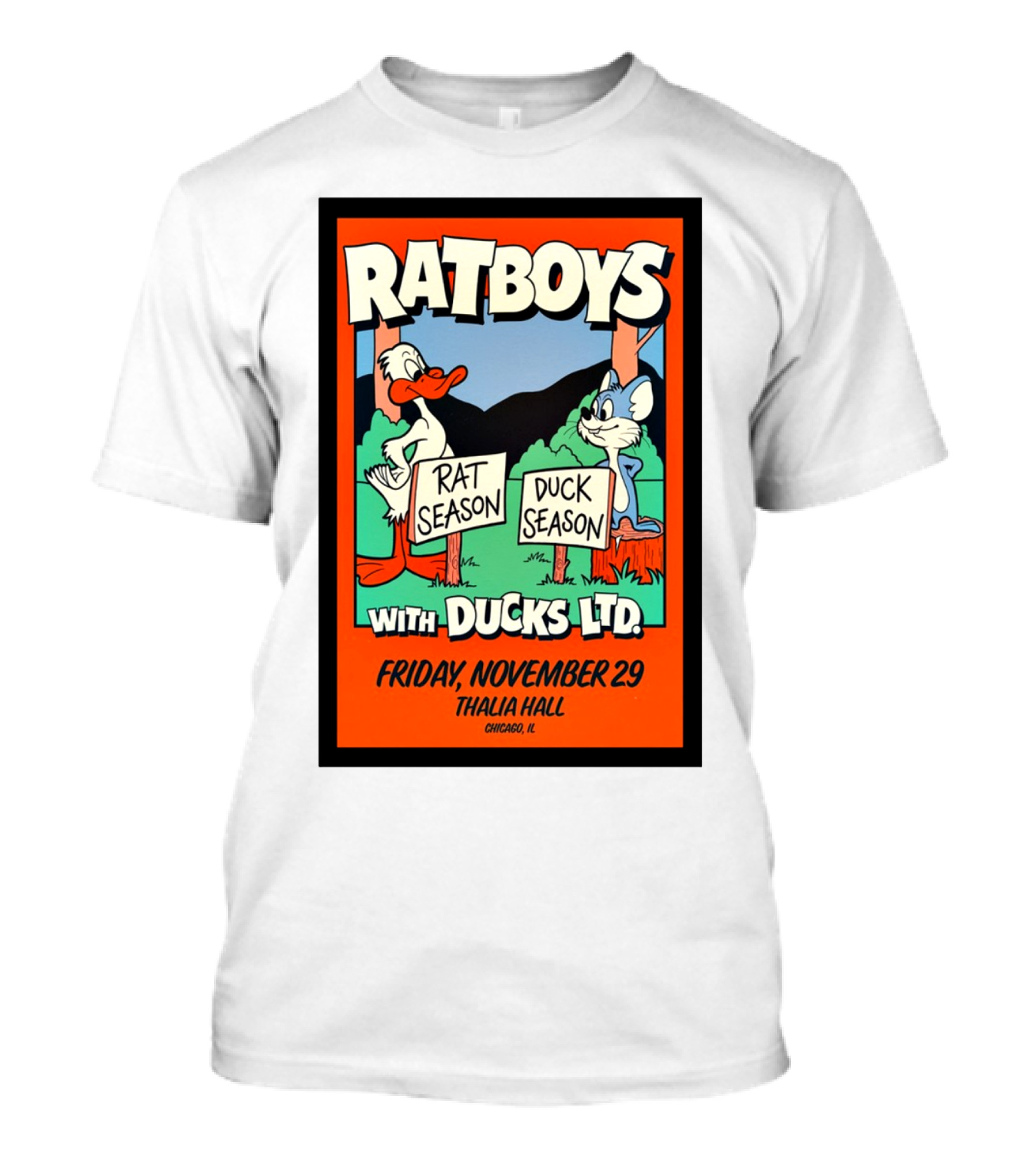 RATBOYS With DUCKS LTD. Rat Season Duck Season Friday November 29 Thalia Hall Chicago IL Tour T-Shirt