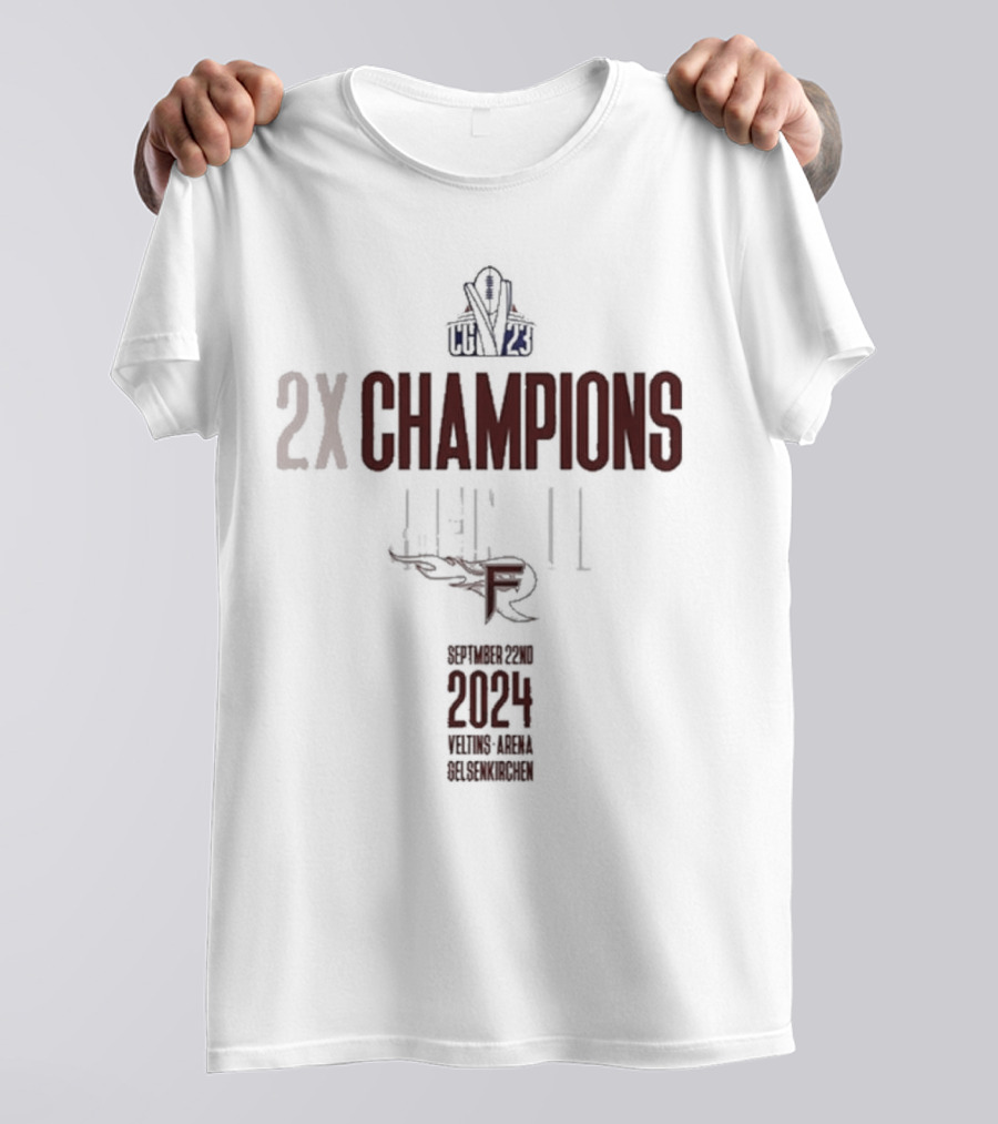 Rhein Fire 2X Champions September 22 2024 Veltins Arena Gelsenkirchen T-Shirt