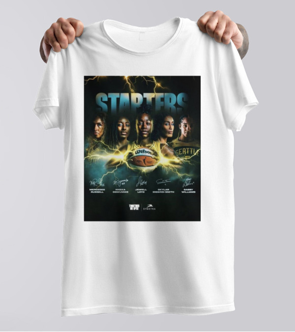 Starters Jewell Loyd Nneka Ogwumike Mercedes Russell Skylar Diggins-Smith Gabby Williams Seattle Five Signatures T-Shirt