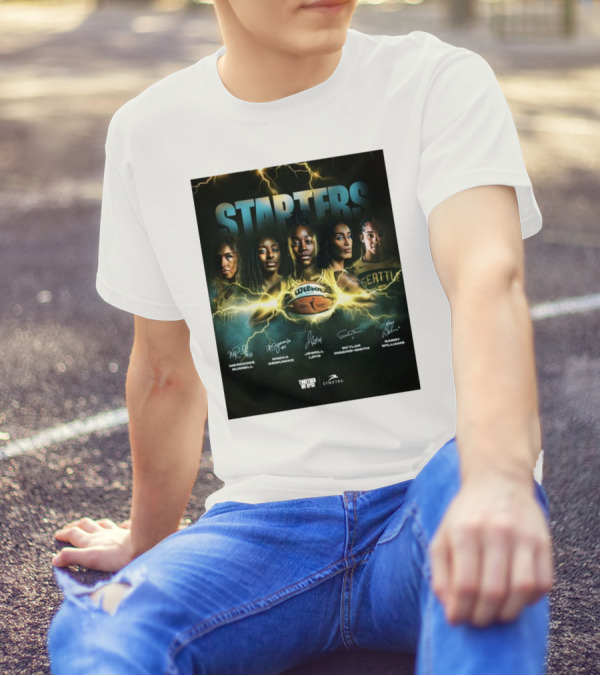 Starters Jewell Loyd Nneka Ogwumike Mercedes Russell Skylar Diggins-Smith Gabby Williams Seattle Five Signatures T-Shirt