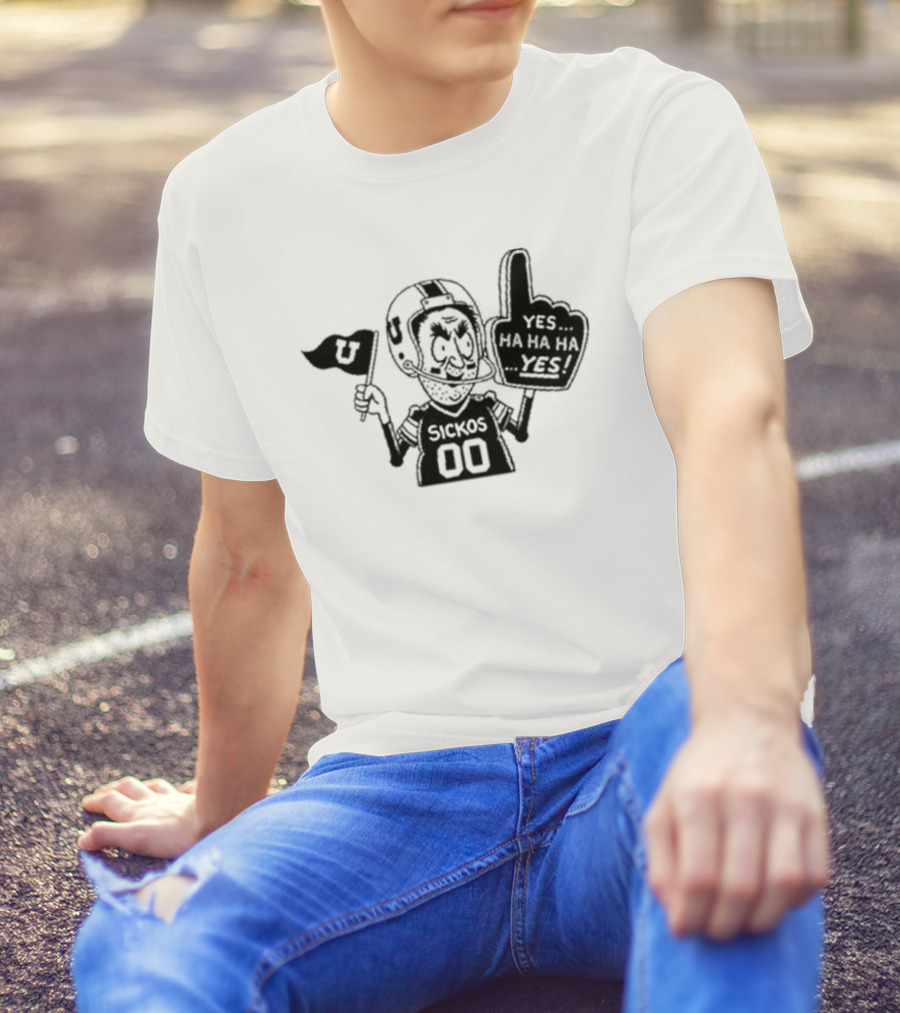 Sickos 00 Sports Fanatic Yes Ha Ha Ha U Finger Foam T-Shirt