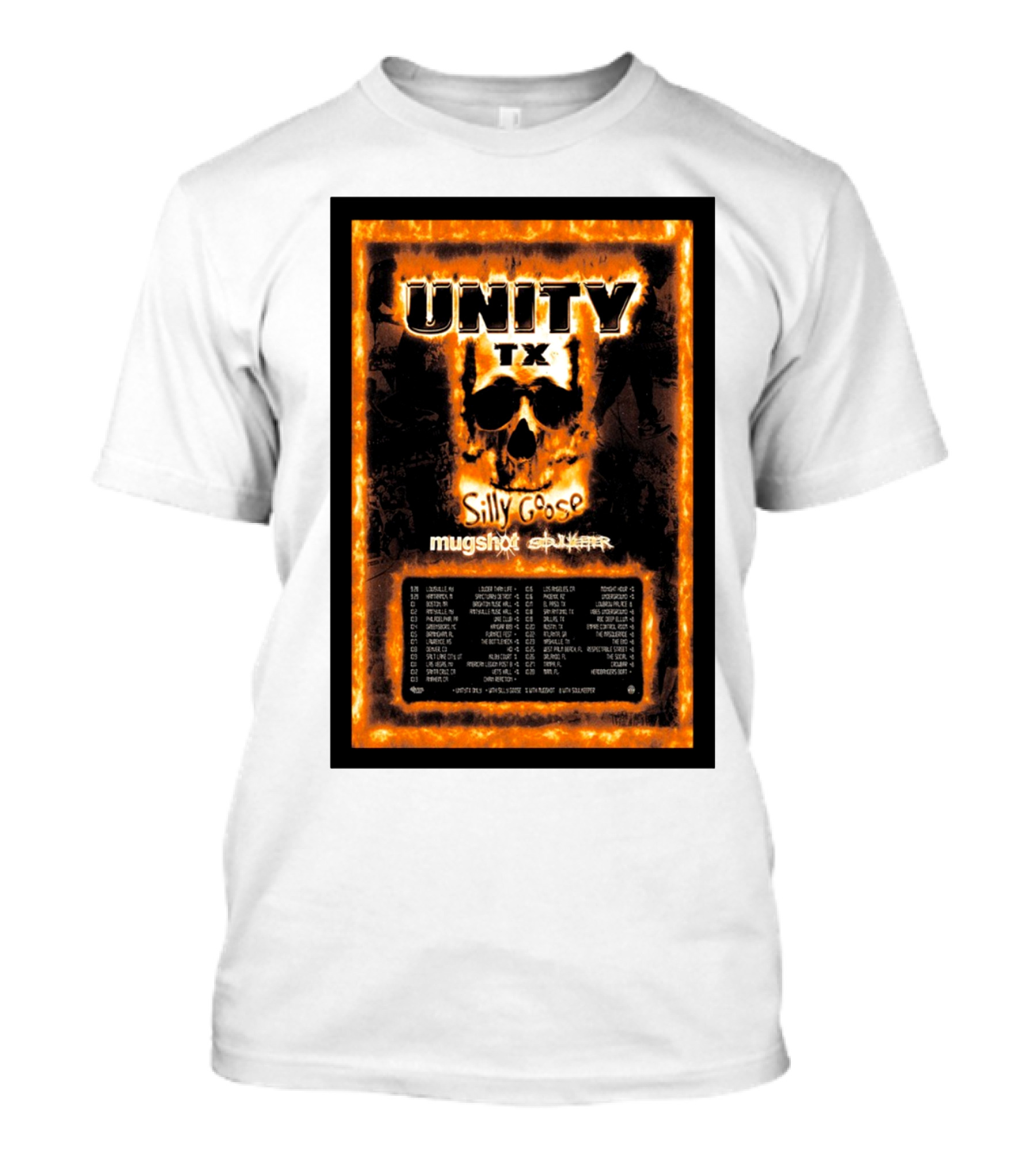 Unity TX Tour Fall 2024 Silly Goose Mugshot Dates T-Shirt