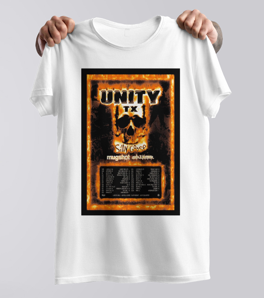 Unity TX Tour Fall 2024 Silly Goose Mugshot Dates T-Shirt