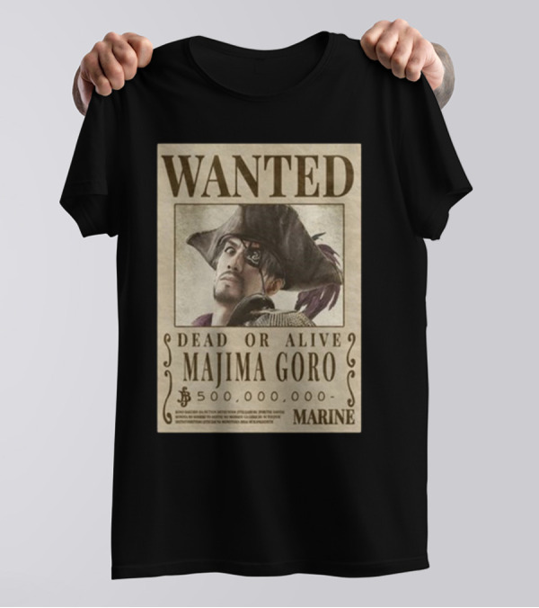Wanted Poster Dead Or Alive Majima Goro Marine 500,000,000 T-Shirt