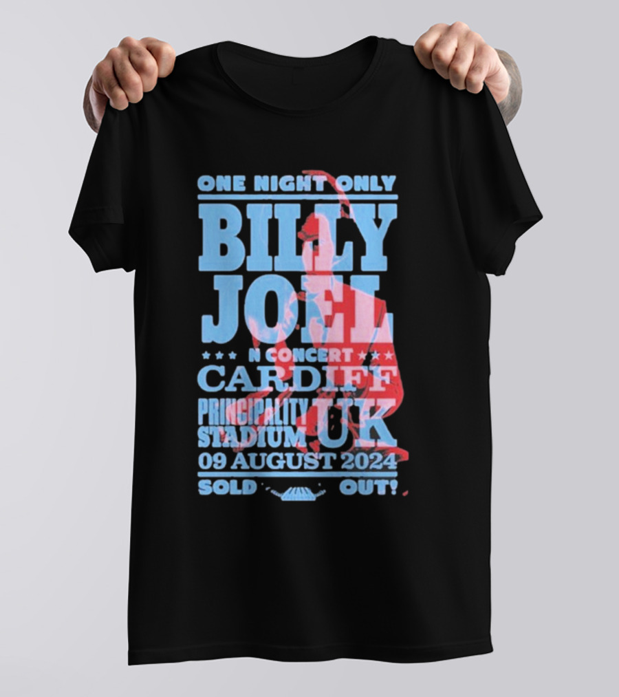 One Night Only Billy Joel In Concert Cardiff Principality Stadium UK 09 August 2024 Sold Out T-Shirt
