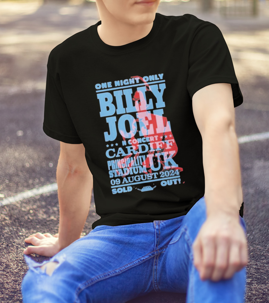 One Night Only Billy Joel In Concert Cardiff Principality Stadium UK 09 August 2024 Sold Out T-Shirt
