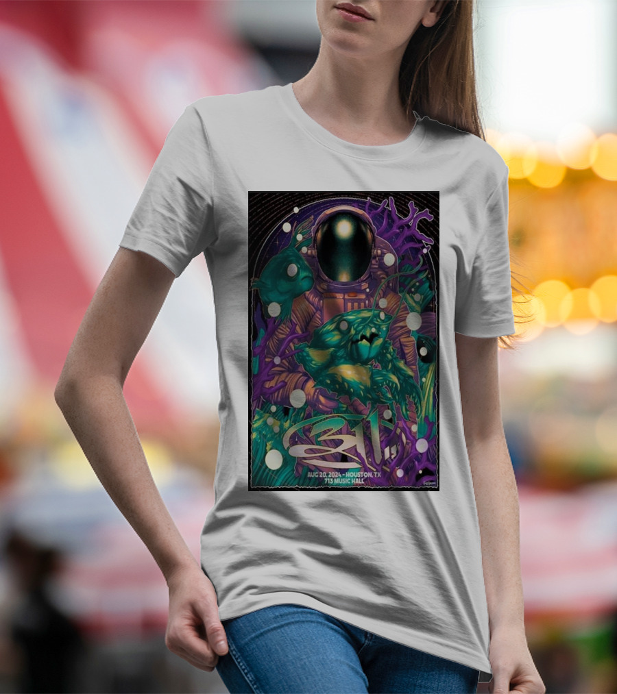 311 Astronaut Art Aug 20 2024 713 Music Hall Houston TX Tour T-Shirt