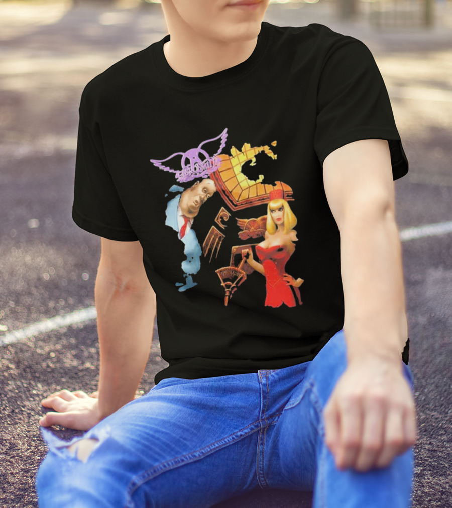 Aerosmith Love In An Elevator 2024 Vintage Cartoon Characters T-Shirt
