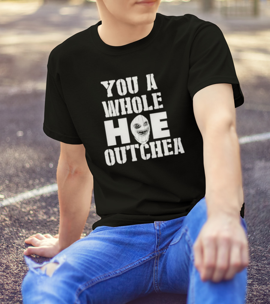 Beaucoup Jokes You A Whole Hoe Outchea Masked Face T-Shirt