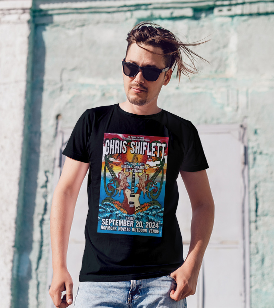 Chris Shiflett With Special Guests Megan Slankard And Bella + Rayne Live At HopMonk Novato Outdoor Venue September 20 2024 Concert T-Shirt