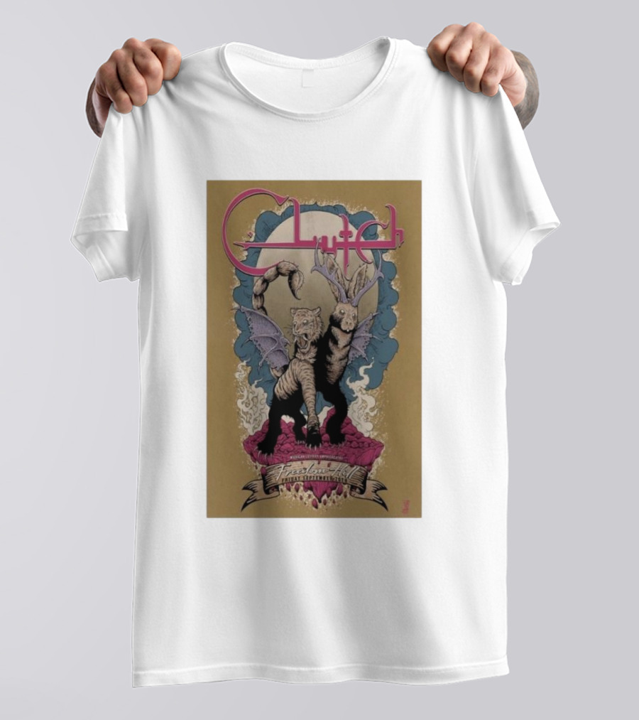 Clutch Freedom Hill Sept 20 2024 Sterling Heights MI Mythical Creature T-Shirt