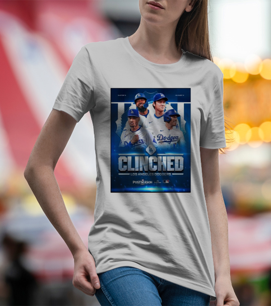 Clinched Los Angeles Dodgers 2024 Postseason MLB T-Shirt
